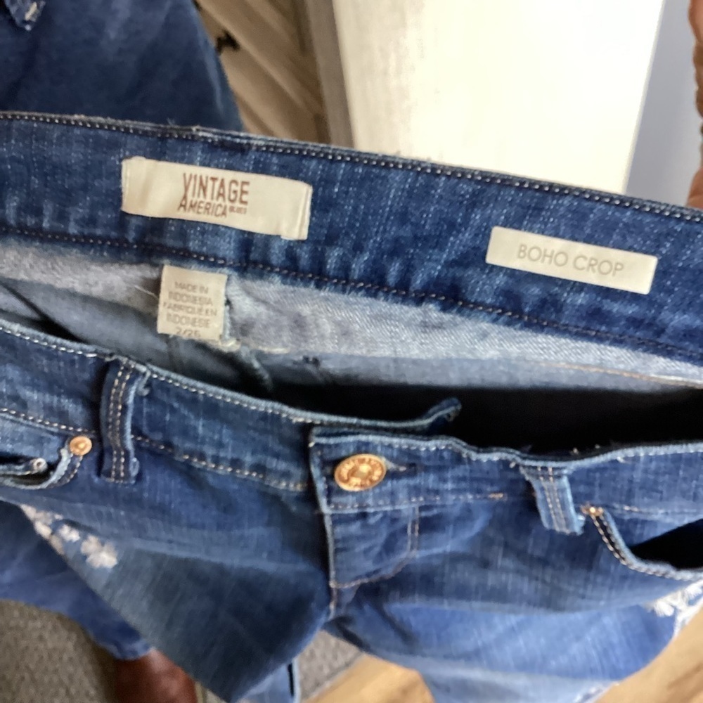 Vintage America Blues Women’s Denim Boho Crop.  Size 2 - Picture 4 of 6